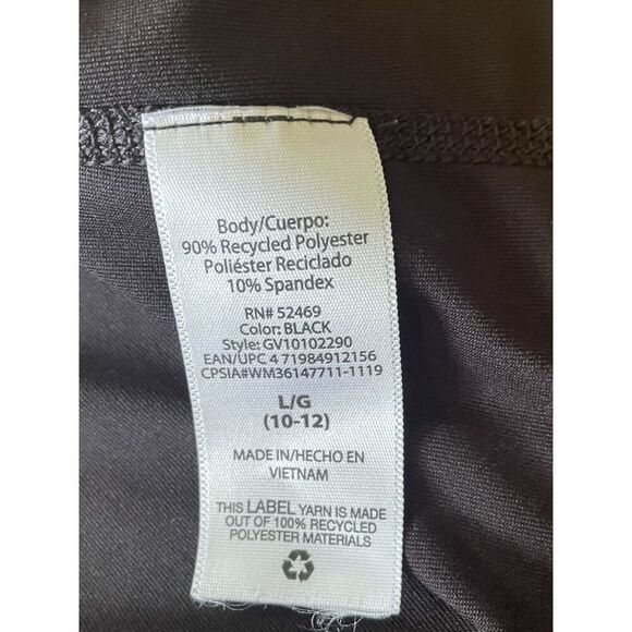 Avia Women’s Black Activewear Top L Cross Back Slit Hem Recycled Stretch Tee - Picture 7 of 7